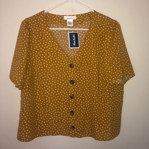 Yellow polka dot blouse